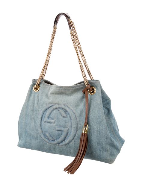 gucci denim soho handbag|Gucci soho handbag sale.